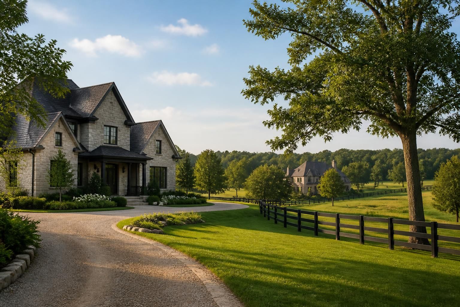 Elegant home set among open green space in Milton.